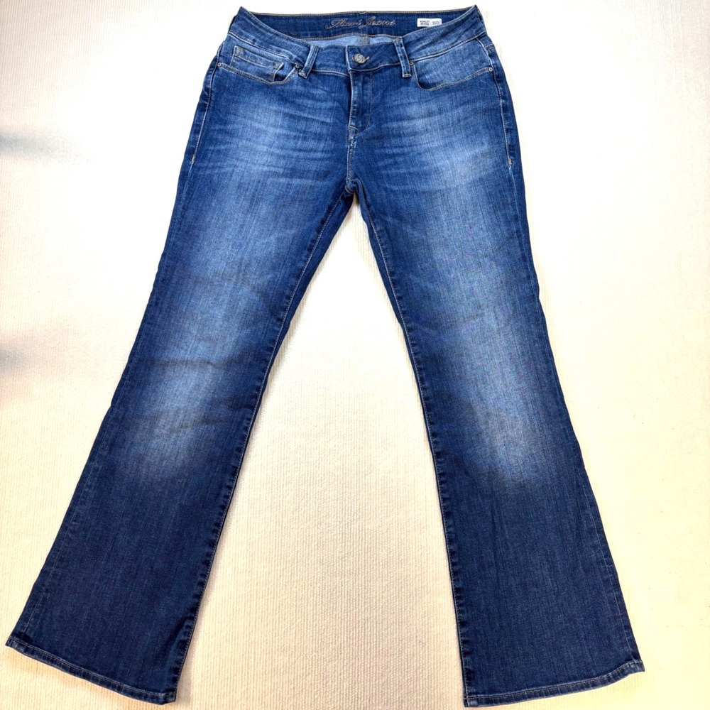 Mavi‎ Ashley Petite Mid Rise Bootcut Jeans Blue Wash Size 30 Stretch Denim